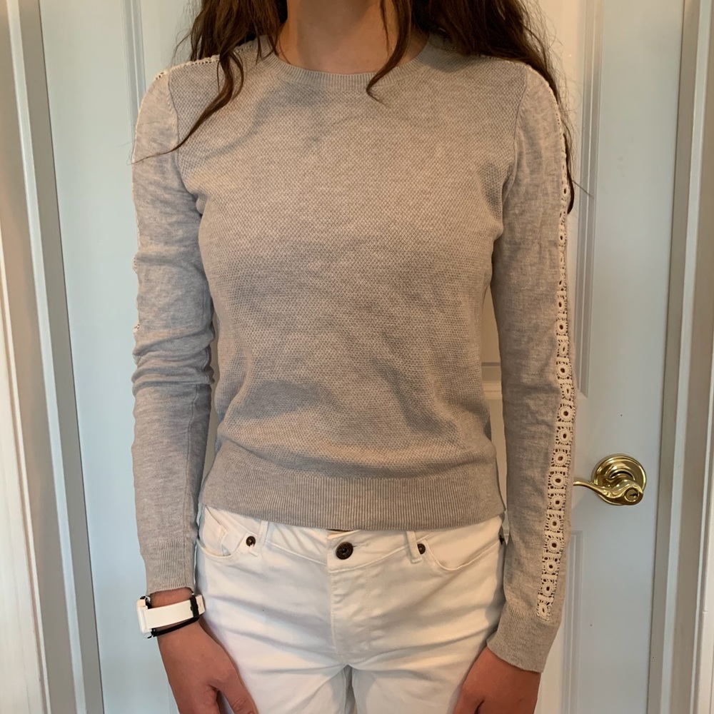 Silk Lace-Sleeve Top